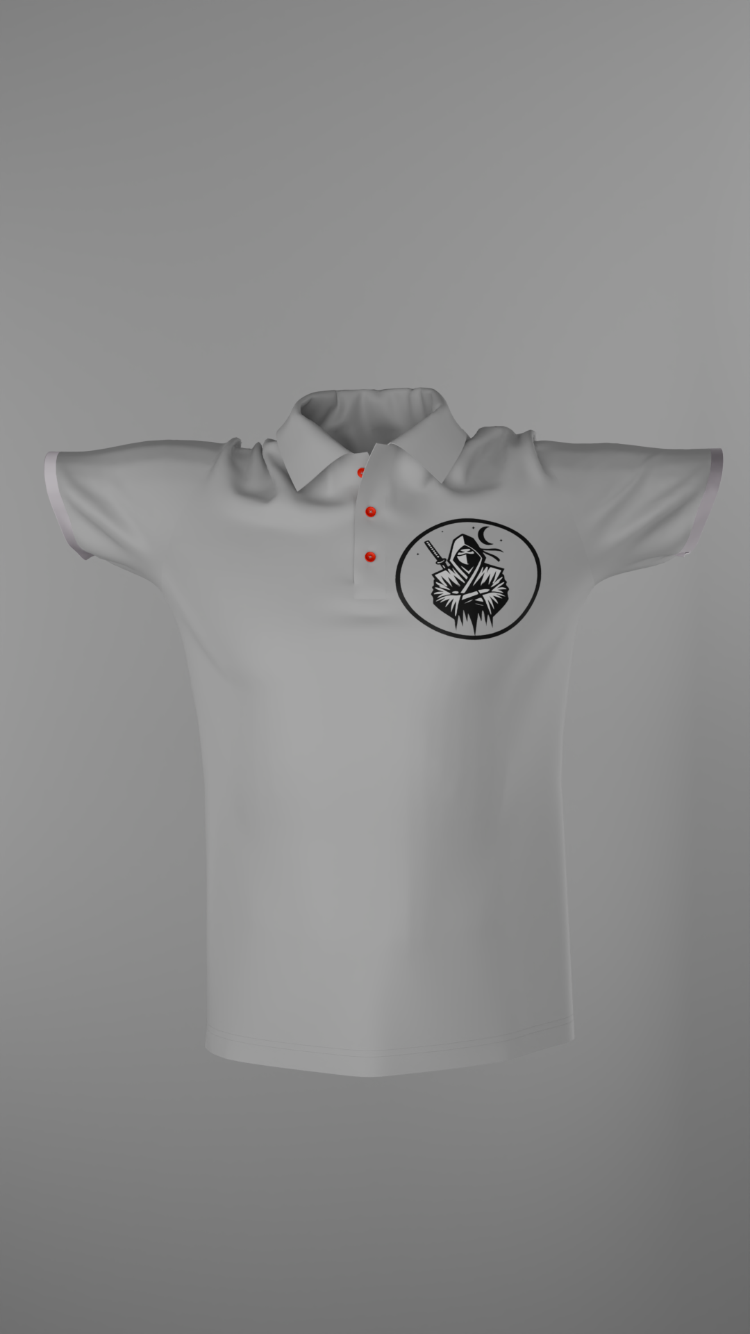 Notre Polo Ninja en gris vue de face